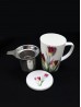 Porcelain Tulip Mug W/ Lid & Infuser With Gift Box